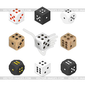 Set of various dice,  - vector image