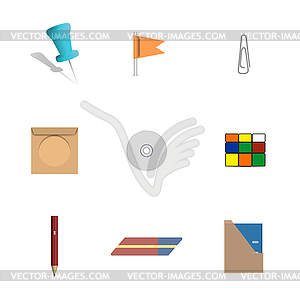 Set of icons office and school,  - vector image