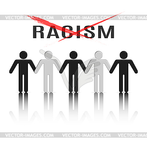 3D stick figures, racism concept,  - vector clipart