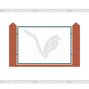 Spans fences of bricks and steel,  - vector image