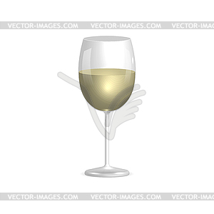 Glass of white wine,  - vector image