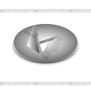 Steel retro pushpin isometric, 3D  - vector clipart / vector image