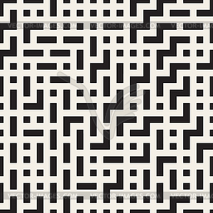 Irregular Maze Lines. Seamless Black and White - vector clip art