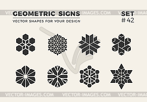 Set of eight minimalistic trendy shapes. Stylish - vector image