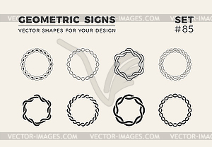 Set of eight minimalistic trendy shapes. Stylish - vector clip art