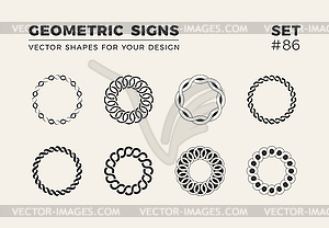 Set of eight minimalistic trendy shapes. Stylish - vector image