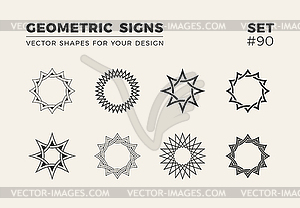 Set of eight minimalistic trendy shapes. Stylish - vector clip art