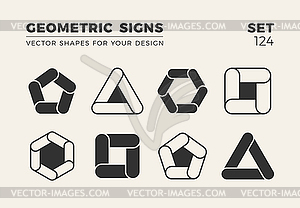 Набор из восьми минималистических модных форм. стильный - стоковый векторный клипарт