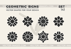 Set of eight minimalistic trendy shapes. Stylish - vector clip art