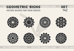 Set of eight minimalistic trendy shapes. Stylish - vector clip art