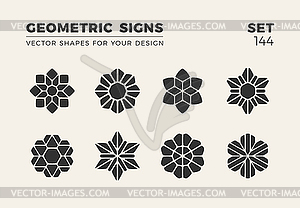 Set of eight minimalistic trendy shapes. Stylish - vector image