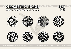 Set of eight minimalistic trendy shapes. Stylish - vector clipart