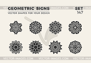 Set of eight minimalistic trendy shapes. Stylish - vector clipart