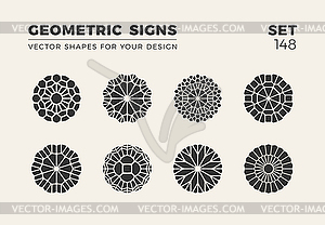 Set of eight minimalistic trendy shapes. Stylish - vector clip art