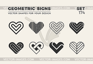 Set of eight minimalistic trendy shapes. Stylish - vector image