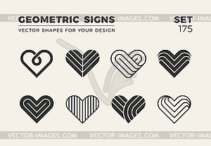 Set of eight minimalistic trendy shapes. Stylish - vector clipart