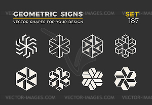 Set of eight minimalistic trendy shapes. Stylish - vector clip art