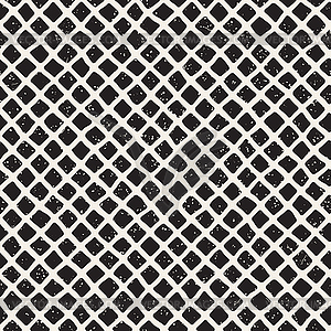 Simple ink geometric lattice pattern. Monochrome - vector clipart