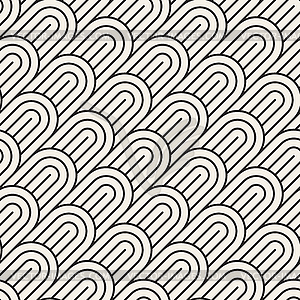 Seamless pattern. Concentric bold semi circles. - vector clip art