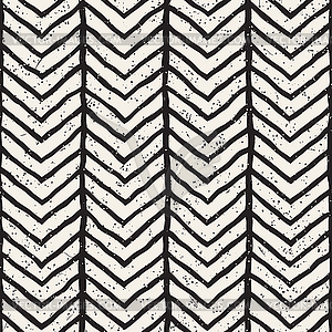 Hand-drawn lines geometric seamless pattern. - vector clipart