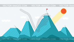 Abstract retro landscape with texture, flat, - color vector clipart