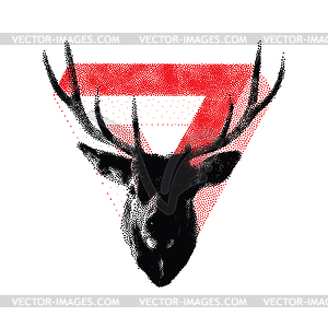 Los stylized dots deer. Geometric figure. Tattoo - vector clipart / vector image