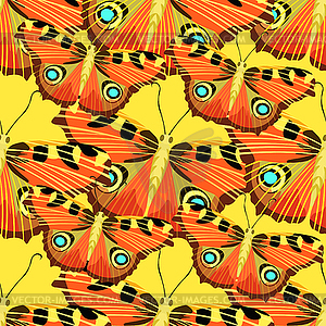 Seamless pattern with butterfly peacock - vector EPS clipart