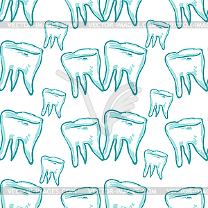 Seamless pattern dentistry tooth picture. illust - vector clipart