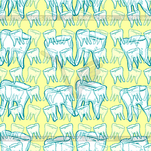 Seamless pattern dentistry tooth picture. illust - vector clipart / vector image