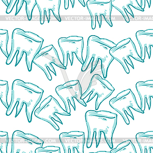 Seamless pattern dentistry tooth picture. illust - vector clip art