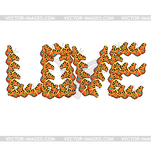 Love of butterfly peacock - vector image