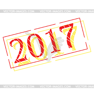 New Year with christmas balls decorations - vector clipart