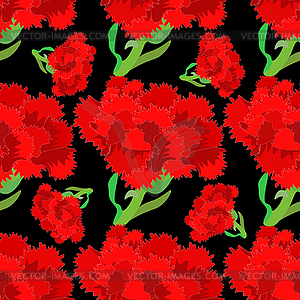 Seamless pattern Carnation Defender of Fatherland - vector image