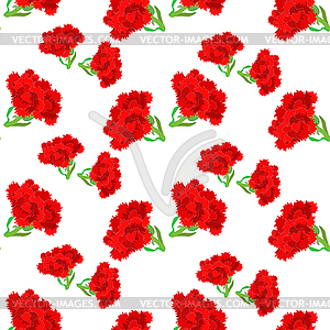 Seamless pattern Carnation Defender of Fatherland - vector clipart