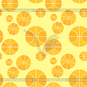 Seamless pattern orange basketball ball sport - vector clip art