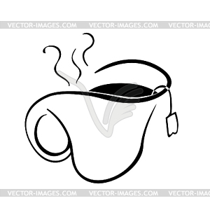 Hot tea easy silhouette of the - vector clip art