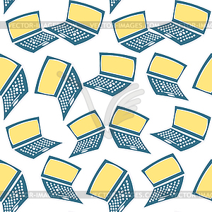 Seamless pattern funny PC Notebook Computer - vector clip art