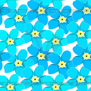 Seamless pattern of forget-me-alpine wild flower - vector image