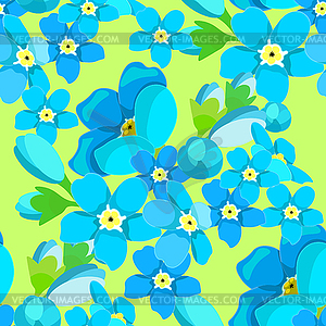 Seamless pattern of forget-me-alpine wild flower - vector image