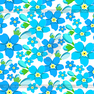 Seamless pattern of forget-me-alpine wild flower - vector image