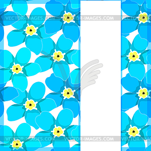 Card of forget-me-alpine wild flower - vector clipart
