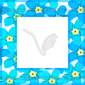 Card of forget-me-alpine wild flower - vector clip art