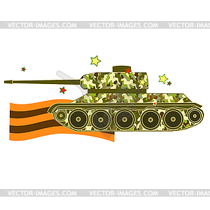 Tanks victory celebration Defender of Fatherland - vector image