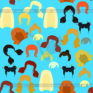 Seamless pattern girls hairstyles for women - vector image