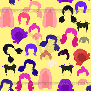 Seamless pattern girls hairstyles for women - vector image