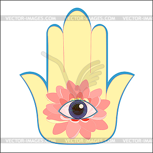 God hamsa hand symbol Eye Islam - vector clipart