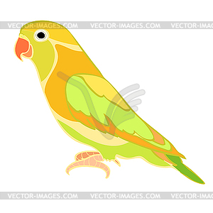 Lovebirds parrot with red beak - vector clipart