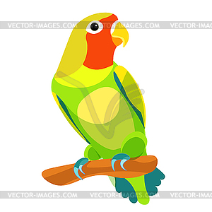 Lovebirds parrot with red head - vector clipart