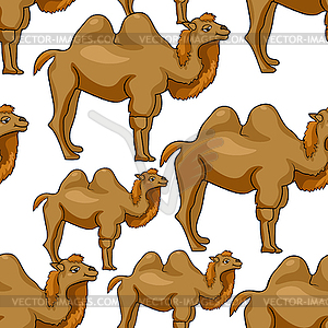 Бесшовный Camel рыжий улыбается мультяшный. - изображение векторного клипарта