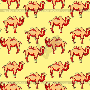 Seamless pattern Camel redhead smiling cartoon. - vector clip art